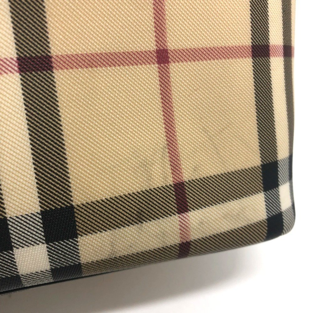 BURBERRY Check Tote Bag in PVC/Leather, Women's, Beige - Picture 8 of 14